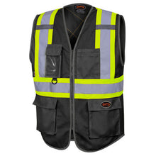 Load image into Gallery viewer, Pioneer V1023870-M Hi-Vis Poly Tricot Safety Vest - Zipper Closure - Black - M