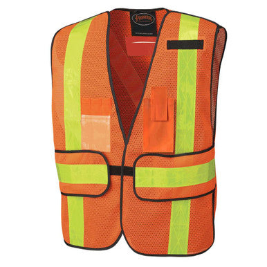 Pioneer V1030150-O/S Hi-Vis Poly Mesh All-Purpose Vest - 5-pt Tear-Away - Hi-Vis Orange - O/S