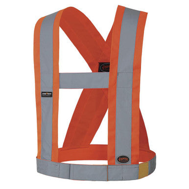 Pioneer V1040350-O/S Hi-Vis CSA Safety Sash - Adjustable - 4"/10 cm - Hi-Vis Orange -O/S - O/S