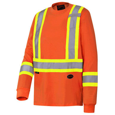 Pioneer _NOT_FOUND Hi-Vis 100% Cotton Long-Sleeved Safety Shirt - Hi-Vis Orange