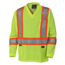 Load image into Gallery viewer, Pioneer _NOT_FOUND Hi-Vis Micro Mesh Long-Sleeved Traffic Safety Shirt - Hi-Vis Yellow/Green