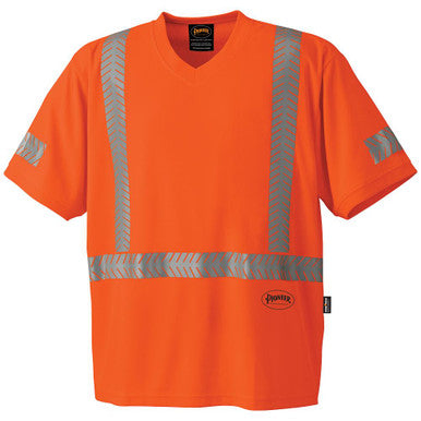Pioneer V1052150-XL Hi-Vis CoolPass® Short-Sleeved Safety Shirt - Reflective Patch on Sleeve - Hi-Vis Orange - XL