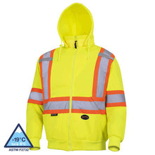 Load image into Gallery viewer, Pioneer _NOT_FOUND Hi-Vis Polyester Fleece Safety Hoodie - Zipper Closure - Hi-Vis Yellow/Green