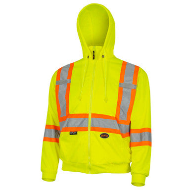 Pioneer _NOT_FOUND Hi-Vis Microfleece Hoodie - Zipper Closure - Hi-Vis Yellow/Green