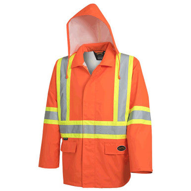 Pioneer V1081350-L The Rock Hi-Vis 300D Oxford Poly Jacket - PU Coating – Hi-Vis Orange – L