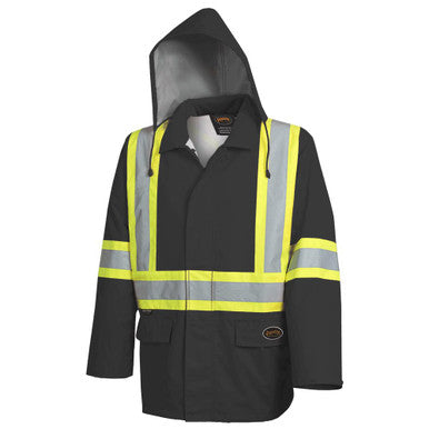 Pioneer V1081370-M The Rock Hi-Vis 300D Oxford Poly Jacket - PU Coating – Black – M