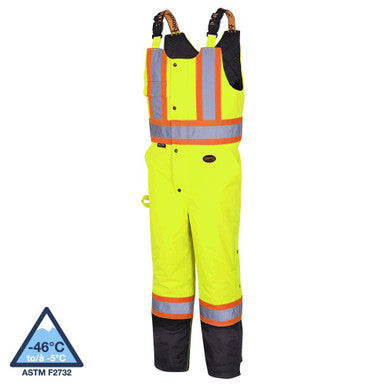 Pioneer V1120661-2XL Hi-Vis Quilted Safety Overalls - 100% Waterproof - Hi-Vis Yellow/Green - 2XL
