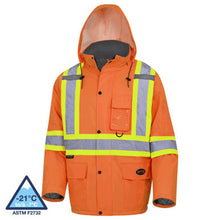 Load image into Gallery viewer, Pioneer _NOT_FOUND Hi-Vis Winter Quilted Safety Parka - 100% Waterproof - Hi-Vis Orange
