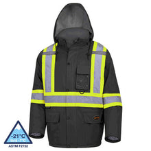 Load image into Gallery viewer, Pioneer _NOT_FOUND Hi-Vis Winter Quilted Safety Parka - 100% Waterproof - Black