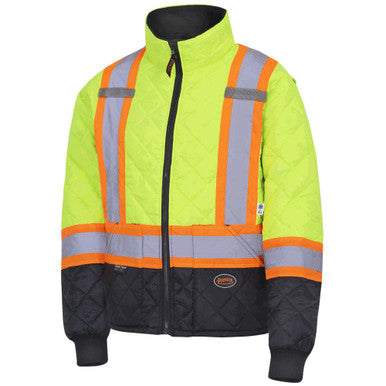Pioneer V1170160-4XL Hi-Vis Quilted Freezer Jacket - Hi-Vis Yellow/Green - 4XL
