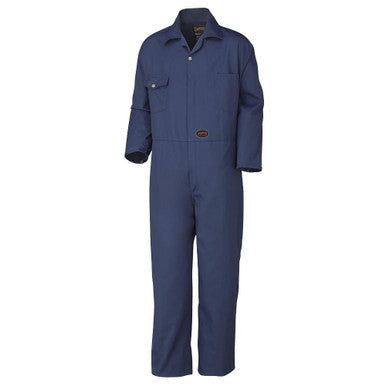 Pioneer V202038T-48 Poly/Cotton Coveralls - Zipper Closure - Navy - 48 - Tall