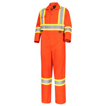 Load image into Gallery viewer, Pioneer V202051T-48 Hi-Vis Poly/Cotton Safety Coveralls - Zipper Closure - Orange - 48 - Tall