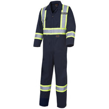 Load image into Gallery viewer, Pioneer V2020680-58 Hi-Vis Poly/Cotton Safety Coveralls - Zipper Closure - Navy - 58