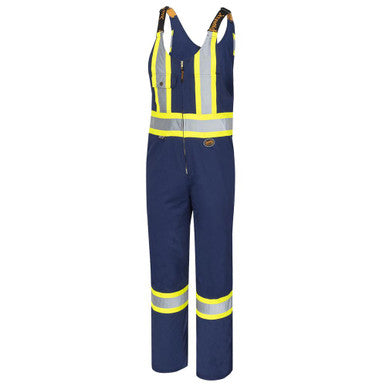 Pioneer V203018T-58 Hi-Vis Poly/Cotton Safety Overalls - Navy - 58 - Tall
