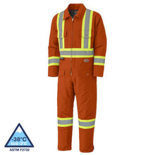 Load image into Gallery viewer, Pioneer V206095A-XL Hi-Vis Quilted Cotton Duck Safety Coveralls - Zipper Closure - Orange - XL