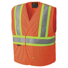Load image into Gallery viewer, Pioneer V2510850-S/M Hi-Vis FR Poly Mesh Safety Vest - 5-pt Tear-Away - Hi-Vis Orange - S/M