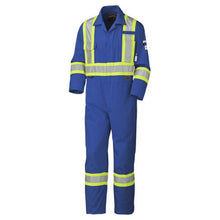 Load image into Gallery viewer, Pioneer V252021T-48 Hi-Vis FR/ARC-Rated 100% Cotton Safety Coveralls - Zipper Closure - Royal Blue - 48 - Tall