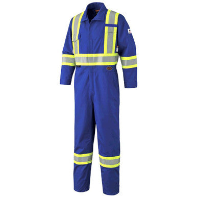 Pioneer V2540510-50 FR-Tech® Hi-Vis 88/12 7 oz FR/ARC-Rated Coveralls - Leg Zippers - Royal Blue - 50
