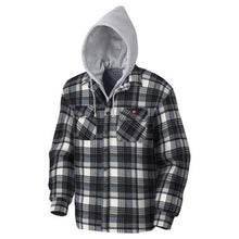 Load image into Gallery viewer, Pioneer V3080396-XL Quilted Polar Fleece Hooded Shirt – Blue/Grey Plaid – XL