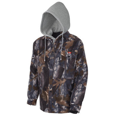 Pioneer V3080490-2XL Quilted Polar Fleece Hooded Shirt – Camouflage – 2XL