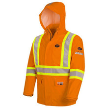 Load image into Gallery viewer, Pioneer V3520650-L Hi-Vis FR/ARC-Rated Poly/Cotton Rain Jacket - 100% Waterproof - Hi-Vis Orange - L