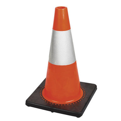 Pioneer V6200350-O/S Premium PVC Flexible Safety Cone - 6"/15 cm  High-Luminance 3 Band - 18"/45 cm