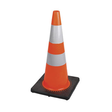 Pioneer V6200550-O/S Premium PVC Flexible Safety Cone - 4"/10 cm & 6"/15 cm High-Luminance Bands - 28"/71 cm