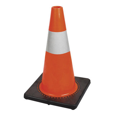 Pioneer V6200750-O/S Premium PVC Flexible Safety Cone - 4"/10 cm High-Luminance Band - 18"/45 cm