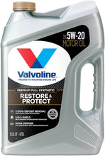 Load image into Gallery viewer, VALVOLINE 904562 5w20 Motor Oil Restore &amp; Protect 5 Quart Bottle