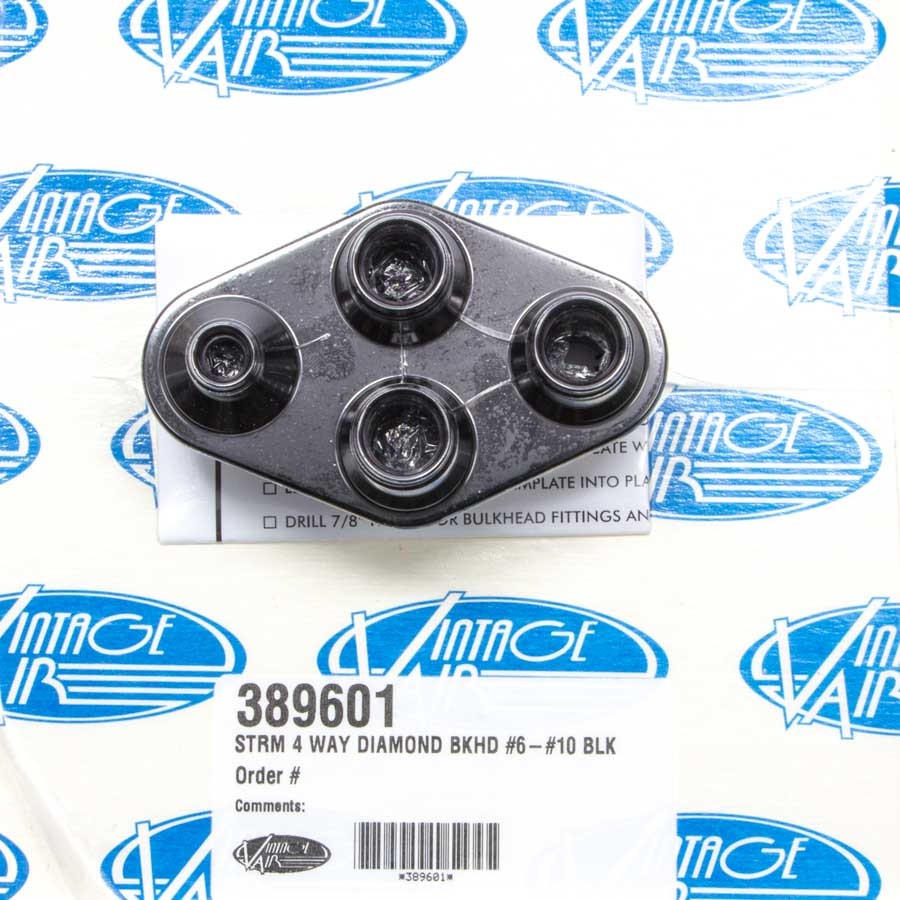 VINTAGE AIR 389601 4 Way Diamond Bulkhead #6 and #10 O-Ring