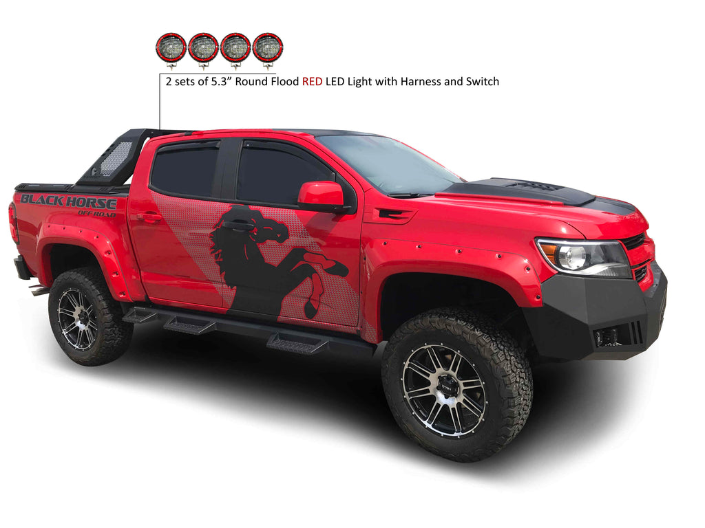 Black Horse Off Road VIRB05B-PLFR Vigor Roll Bar Kit for Select Chevrolet Colorado, GMC Canyon