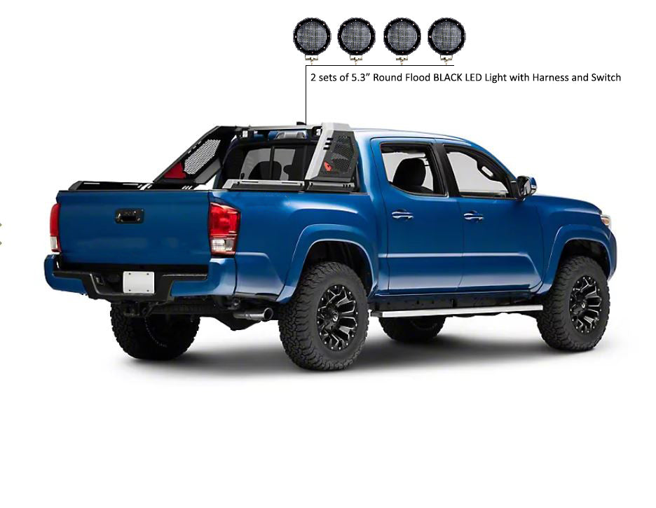 Black Horse Off Road VIRB06B-PLFB Vigor Roll Bar Kit for Select Toyota Tacoma