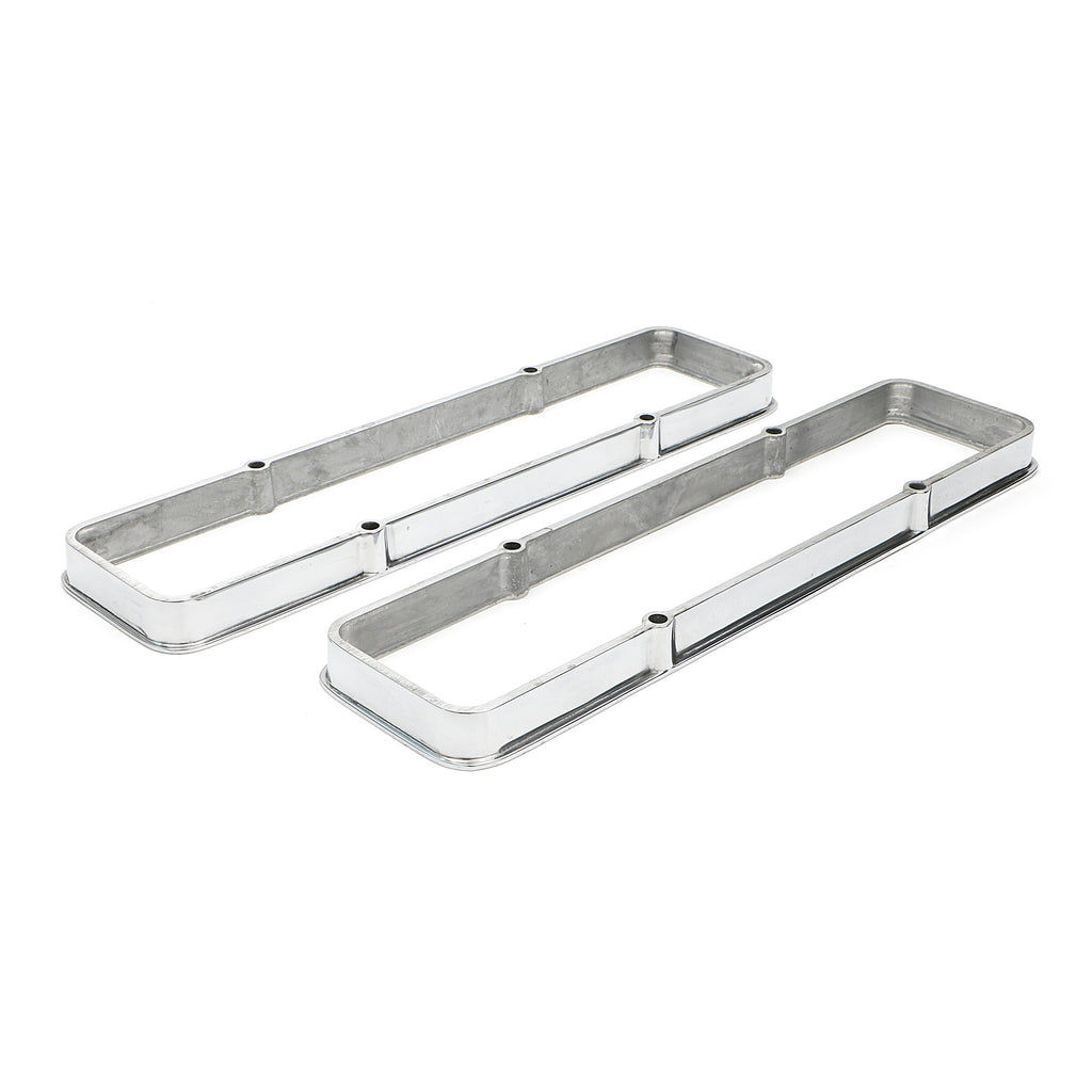 Valve-Cover-Spacers;-Sb-Chevy-238-400-V8-1958-86;-1-In.-Tall--Polished-Aluminum