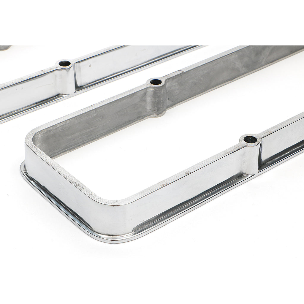 Valve-Cover-Spacers;-Sb-Chevy-238-400-V8-1958-86;-1-In.-Tall--Polished-Aluminum