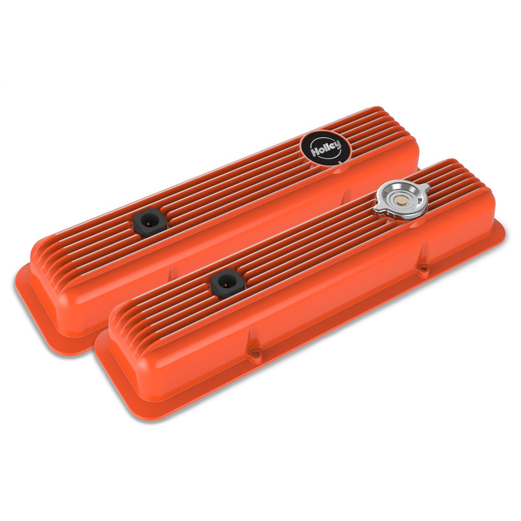 Valve-Covers---Muscle-Series---Finned---Sbc---Factory-Orange