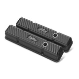 Holley 241-242  Valve Covers - Vintage Series - Finned - Sbc - Satin Black Machined