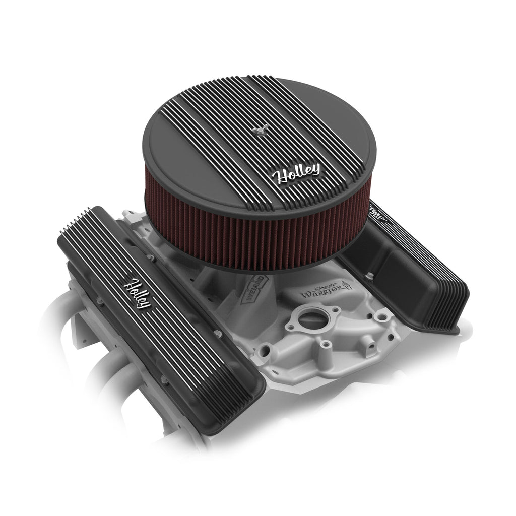 Valve-Covers---Vintage-Series---Finned---Sbc---Satin-Black-Machined