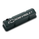 Proform 141-933 Valve Covers; Slant-Edge Tall; Die Cast; Green w/ Raised Bowtie Logo; SB Chevy