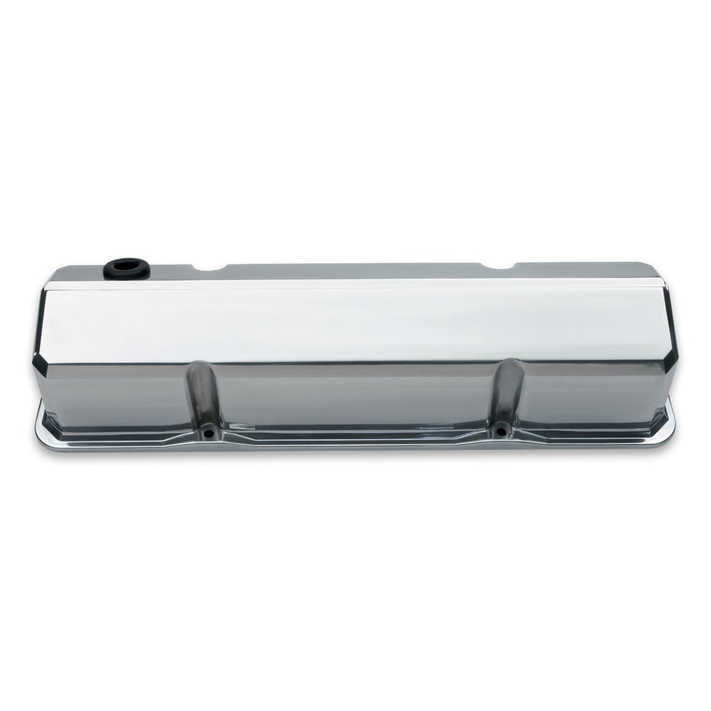Valve-Covers;-Slant-Edge-Tall;-Die-Cast;-Polished-Without-Logos;-Sb-Chevy