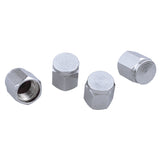 Trans-Dapt 7117 VALVE STEM CAPS; Hex Shape (4 pcs.)-CHROME
