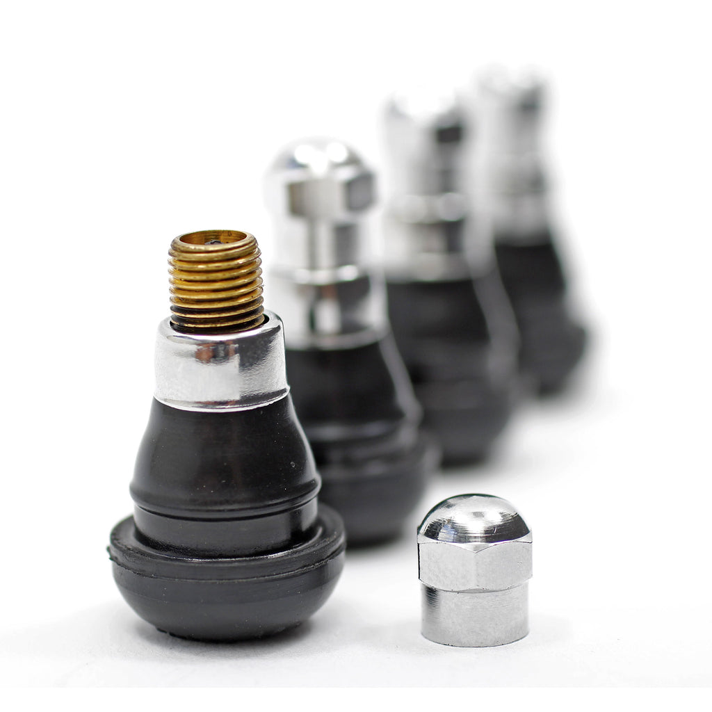 Valve-Stems;-Push-In-Style-(4-Pcs.)-Chrome--Rubber