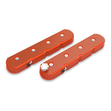 Load image into Gallery viewer, Vintage-Series-Finned-Tall-Ls-Valve-Covers---Factory-Orange-Machined-Finish