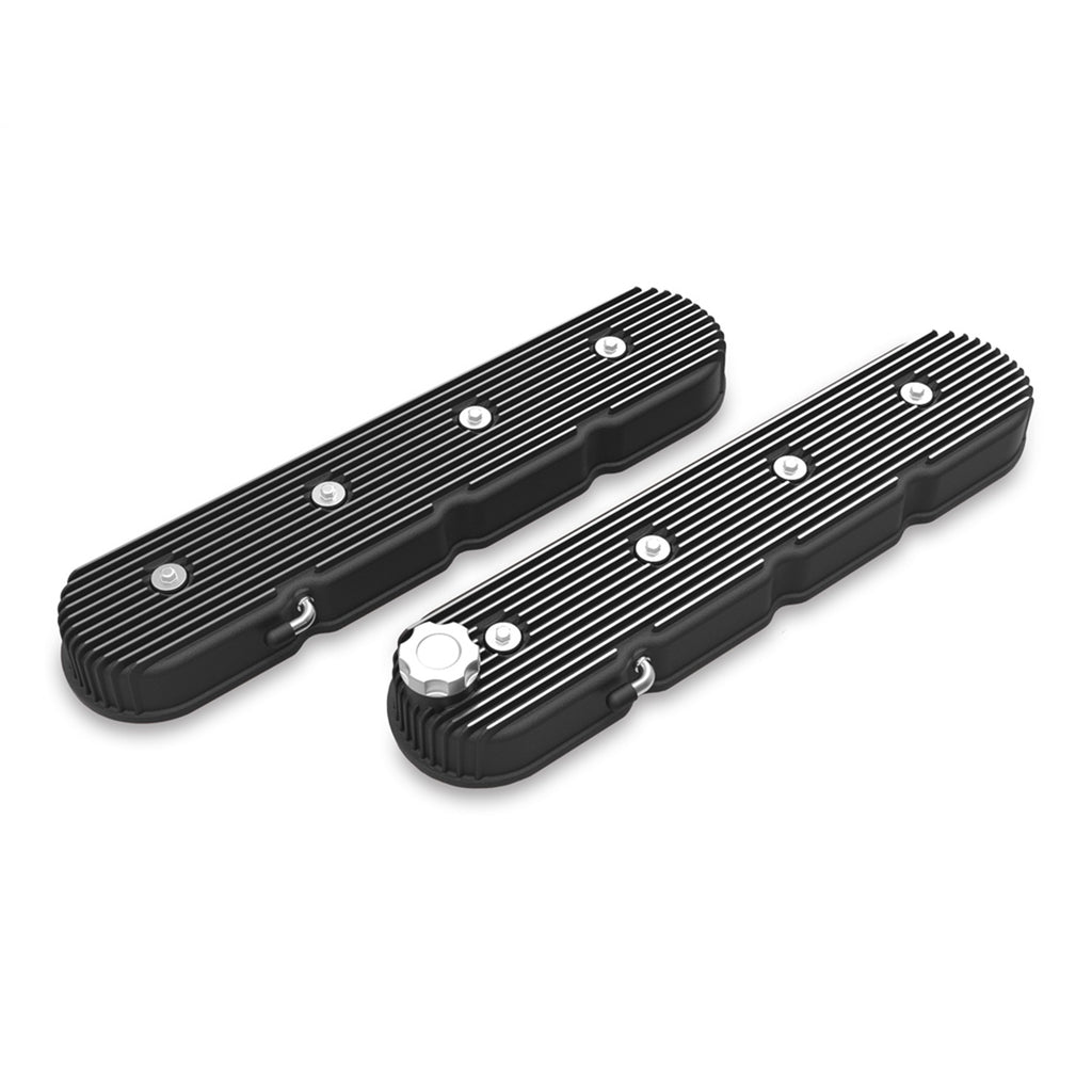 Vintage-Series-Finned-Tall-Ls-Valve-Covers---Satin-Black-Machined-Finish