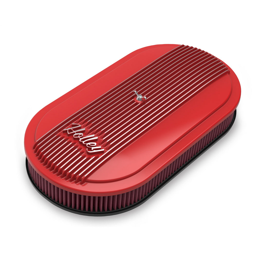 Vintage-Series-Oval-Air-Cleaner---Gloss-Red-Machined