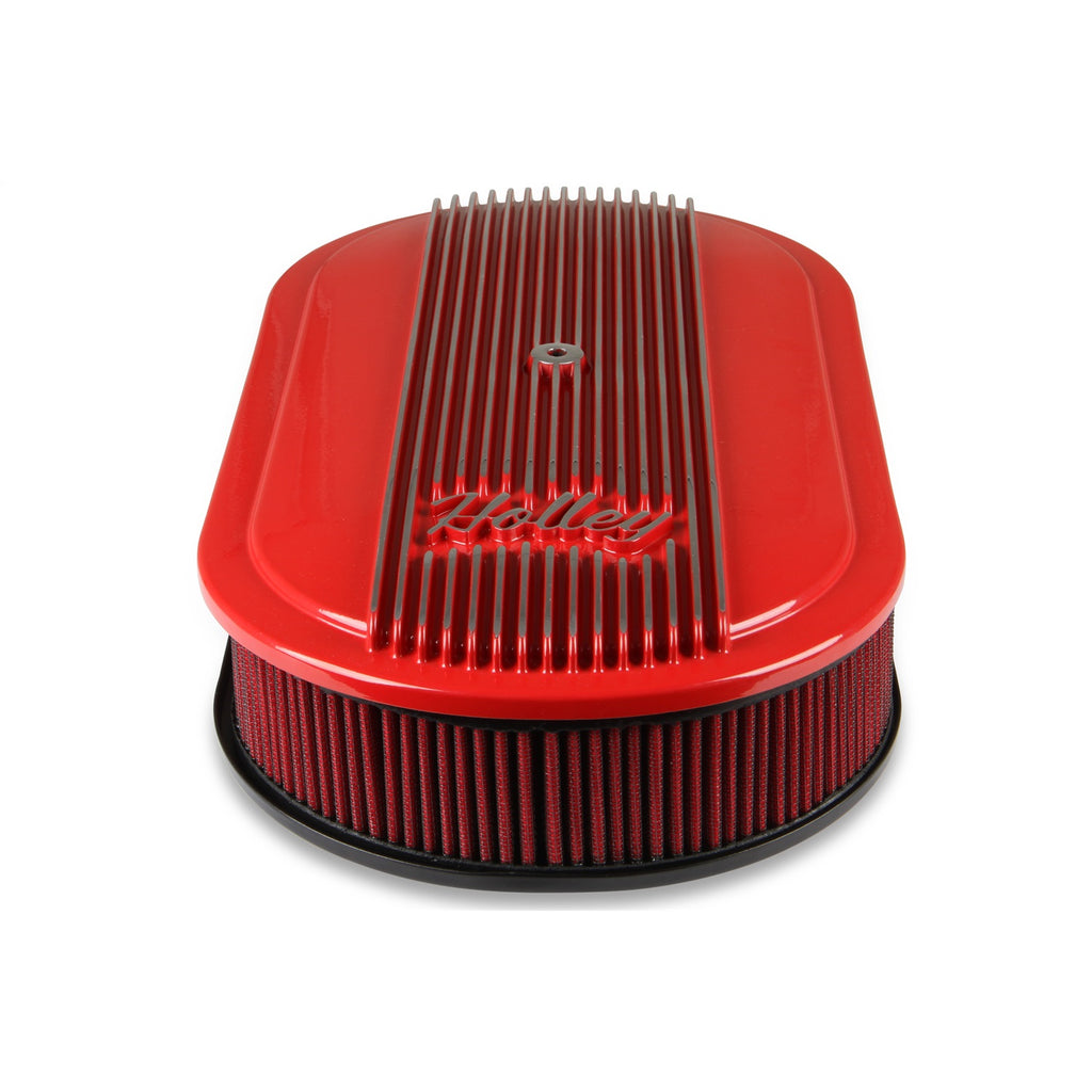 Vintage-Series-Oval-Air-Cleaner---Gloss-Red-Machined