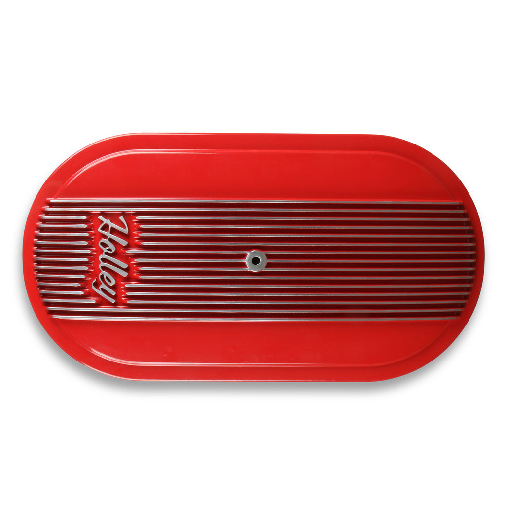 Vintage-Series-Oval-Air-Cleaner---Gloss-Red-Machined