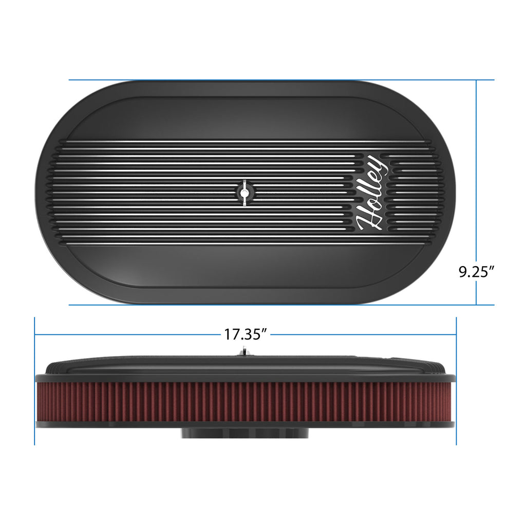 Vintage-Series-Oval-Air-Cleaner---Satin-Black-Machined