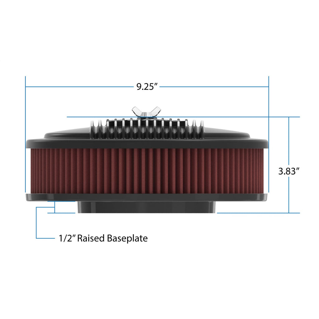 Vintage-Series-Oval-Air-Cleaner---Satin-Black-Machined