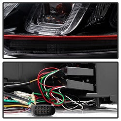 Volkswagen-Golf--Gti-10-13-Version-3-Projector-Headlights---Black-Pro-Yd-Vg10v3r-Drl-Bk
