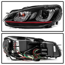Load image into Gallery viewer, Volkswagen-Golf--Gti-10-13-Version-3-Projector-Headlights---Black-Pro-Yd-Vg10v3r-Drl-Bk